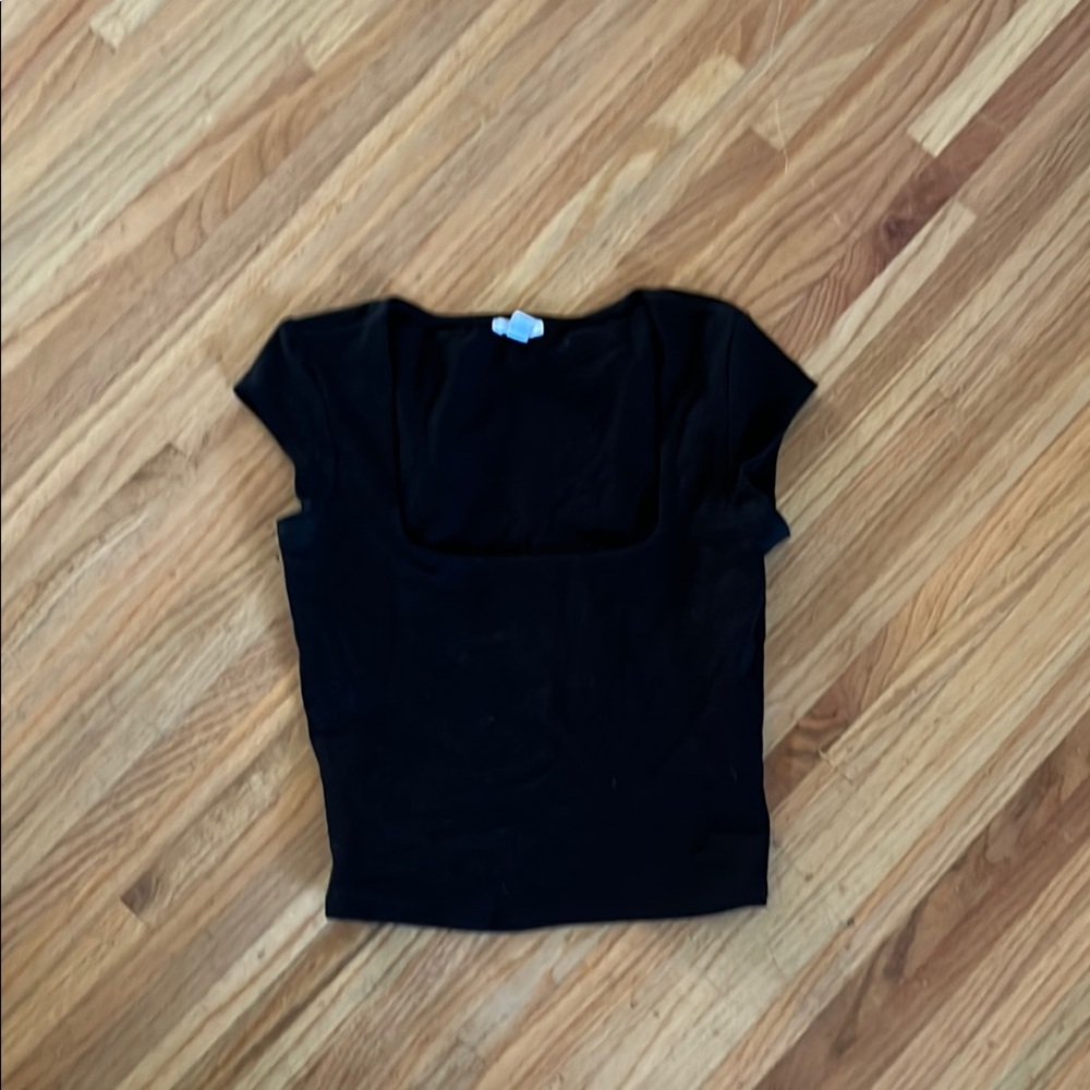 Garage Black Fitted Sailor Collar Blouse